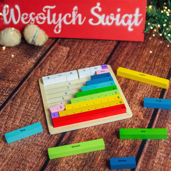 TOOKY TOY Wooden Math Board Learning Counting Abacus