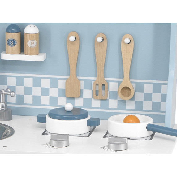 VIGA PolarB Wooden Kitchen with Accessories Silver - Blue