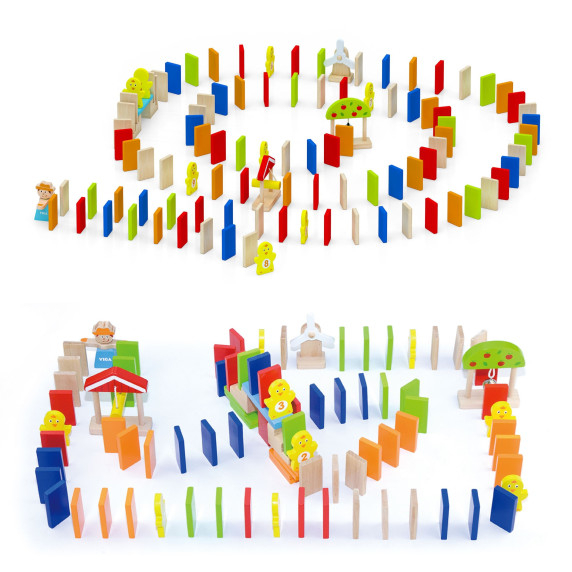 VIGA Wooden Domino Track 122 pcs.
