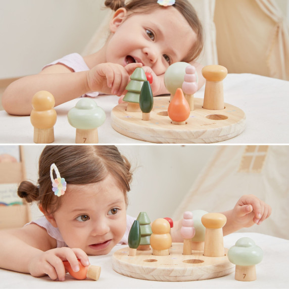 VIGA POLARB Wooden Puzzle Sorter Forest Trees Learning Counting 1-9 18+ VIGA POLARB