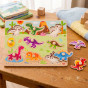 TOOKY TOY Wooden Montessori Puzzle Dinosaurs Shapes Puzzle