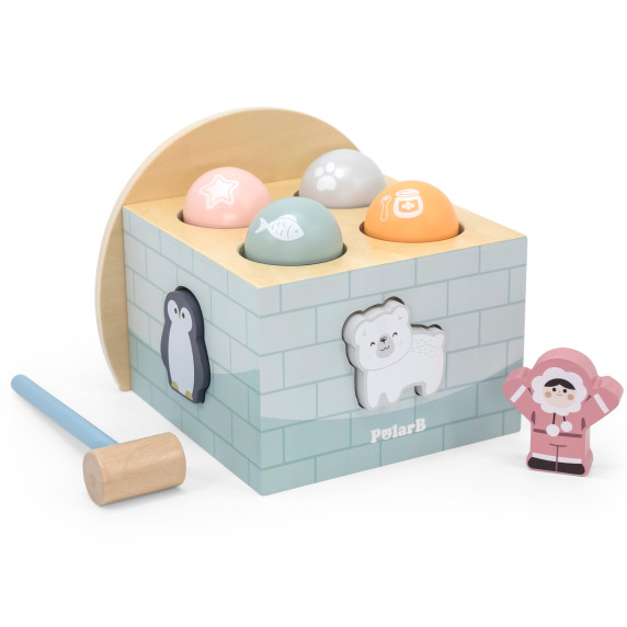 VIGA PolarB Wooden Igloo Puncher with Hammer, Figurines and Sorter
