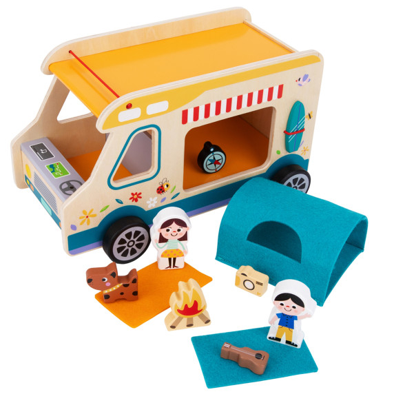 TOOKY TOY Wooden Camper Characters Camping