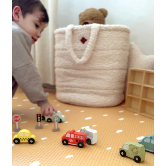 TOOKY TOY Set of Wooden Vehicles and Road Signs in a Box