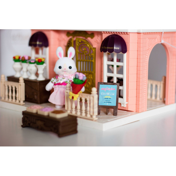WOOPIE Dollhouse Rabbit Family Flower Shop + Figurine