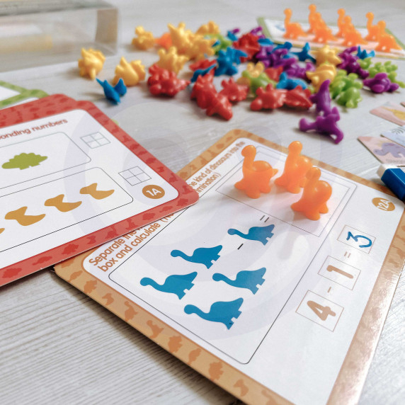WOOPIE Montessori Educational Set Learning to Count Dinosaurs Sorter 95 pcs.