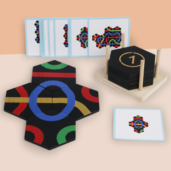 Woopie Puzzle Game Match Color Paths Hexagon Puzzle