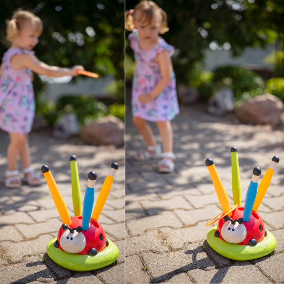 WOOPIE 3-in-1 Arcade Game Rocket Launcher Jump Rope Throw at the Target Ladybug