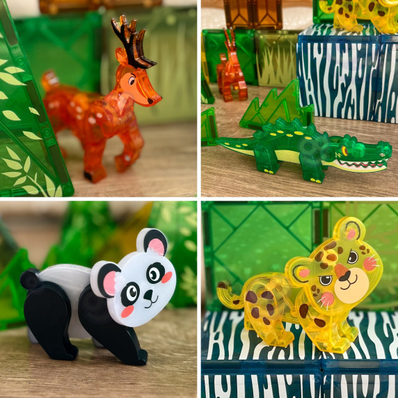 WOOPIE Magnetic Construction Blocks 3D Educational Set Rare Animals 45pcs.