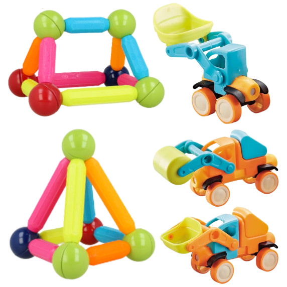 WOOPIE Magnetic Building Blocks Vehicles 52 pcs.