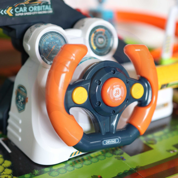 WOOPIE Parking Garage with Interactive Steering Wheel + 4 Cars