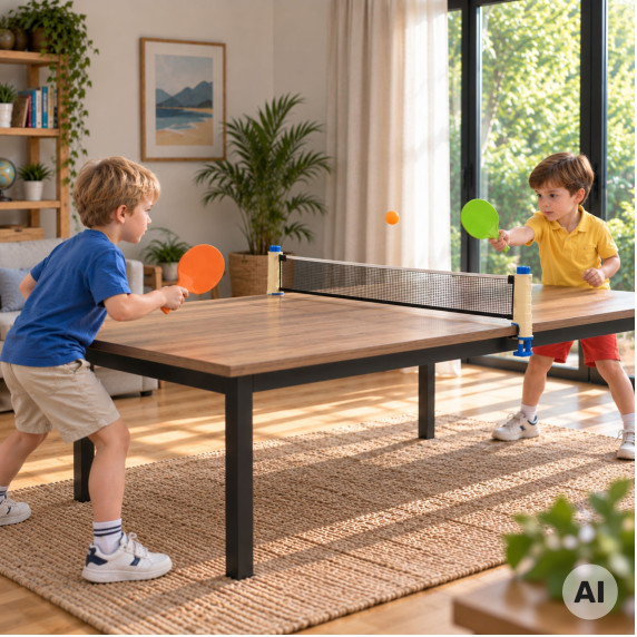 WOOPIE Table Tennis Set with Net 6 Pieces Ping Pong