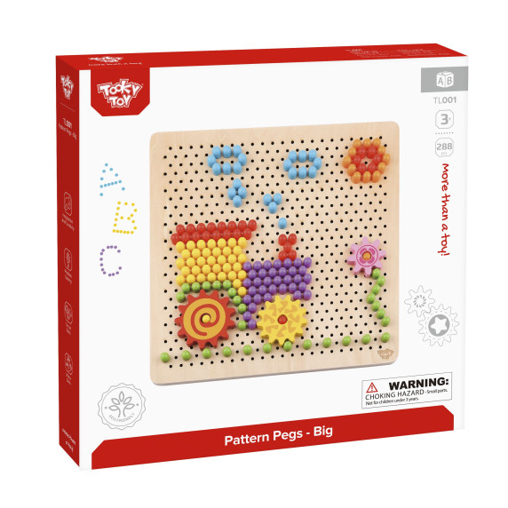 TOOKY TOY Montessori Mosaic Puzzle with Pins Climbing 88 pcs.