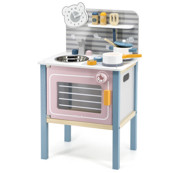 VIGA Wooden kitchen for children with accessories