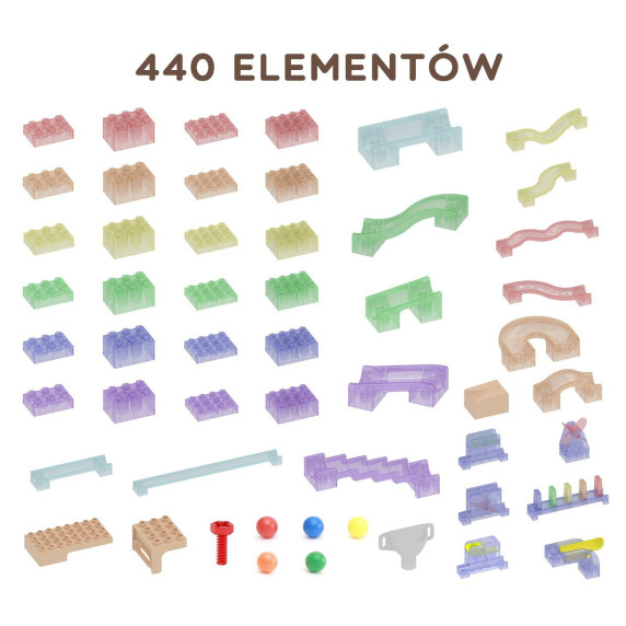 MASTERKIDZ Ball Track Construction Set STEM Board 440 pieces