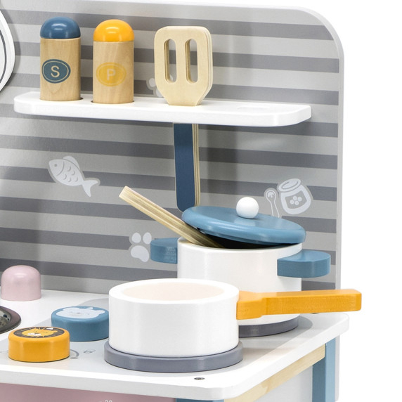 VIGA Wooden kitchen for children with accessories