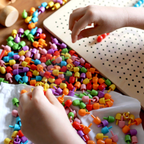 TOOKY TOY Montessori Mosaic Puzzle with Pins Climbing 88 pcs.