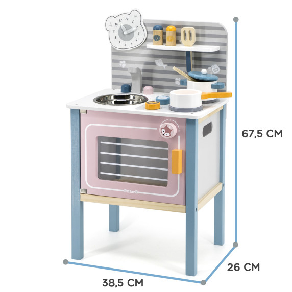 VIGA Wooden kitchen for children with accessories