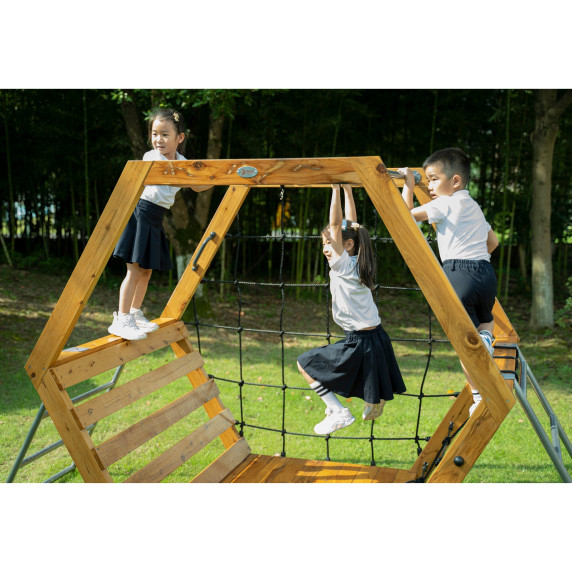 CLASSIC WORLD EDU Wooden Playground XXL Hexagonal Climbing Set