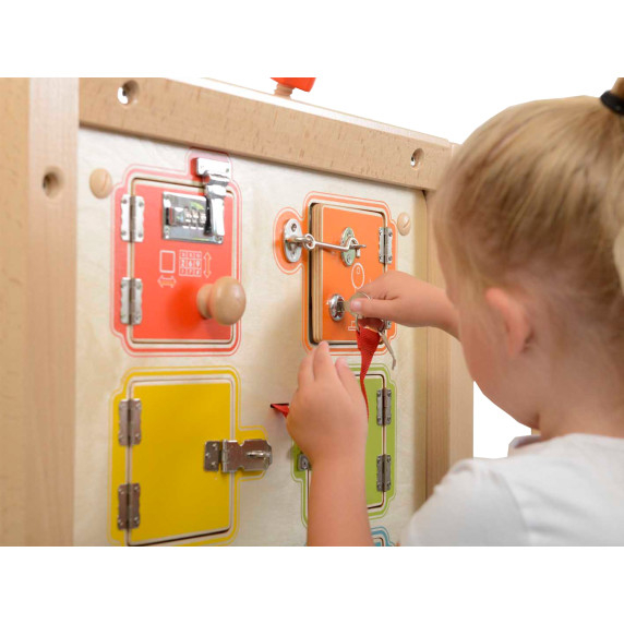 MASTERKIDZ Learning to Open and Close Locks Wall Manipulative Board