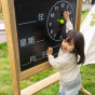 CLASSIC WORLD EDU 2-in-1 Manipulative Chalk Board Learning Time and Weather