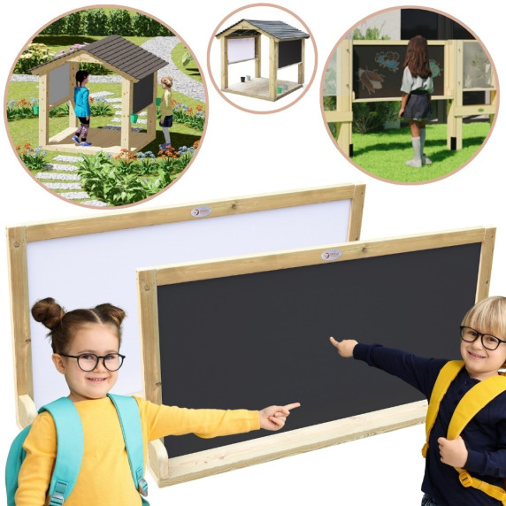 CLASSIC WORLD EDU Wooden Double-Sided Chalk Board - Magnetic Educational