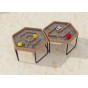 MASTERKIDZ Hexagonal Sand and Water Play Table with Adjustable Height Maze