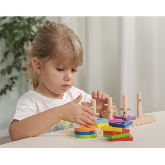 VIGA Wooden Montessori Shape Sorter Blocks