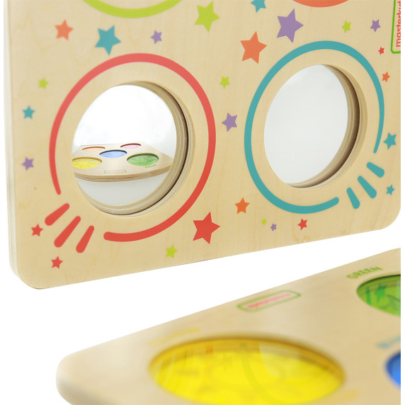 MASTERKIDZ Montessori Sensory Mirror Board and Curved Lenses