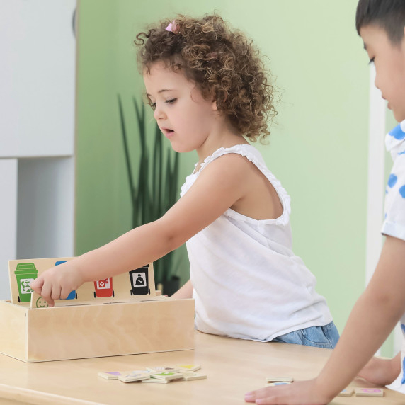 VIGA Puzzle Wooden educational game for learning how to sort waste