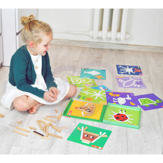 TOOKY TOY Puzzle Logic Game Puzzles Magnetic Blocks for Children 49 pcs.