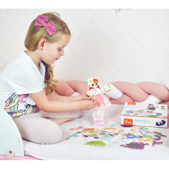 VIGA Wooden Magnetic Educational Dress Up Puzzle