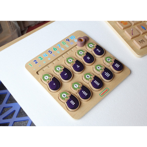 MASTERKIDZ Eggplant Montessori Learning Number Board