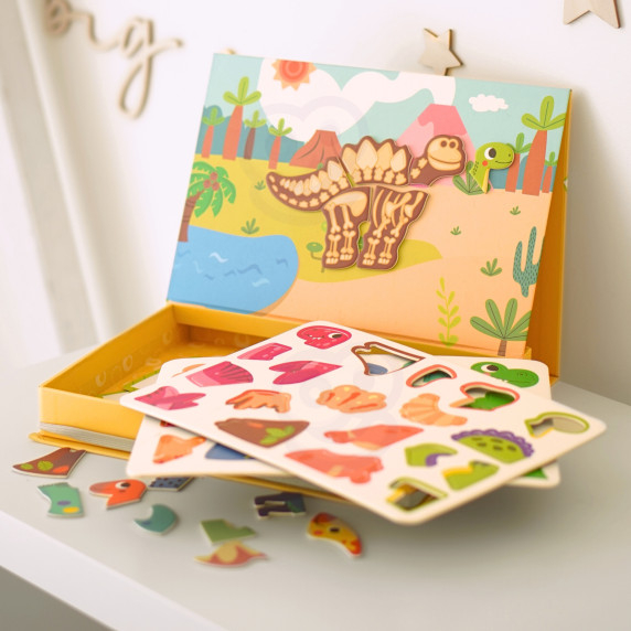 TOOKY TOY Magnetic Puzzle Dinosaurs Puzzle