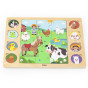 VIGA Wooden Puzzle Guess the Shadow - Farm Puzzle 17 pieces