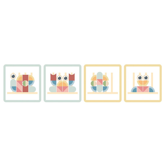 TOOKY TOY Crab Wooden Puzzle Stacks Blocks Pastel