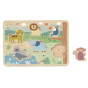 TOOKY TOY Wooden Puzzle Montessori Interactive Sound Puzzle Wild Animals Safari