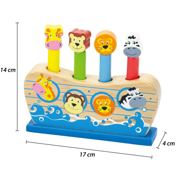 VIGA Wooden Jumping Animals Noah's Ark