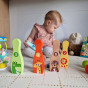 TOOKY TOY Wooden Bowling for Children 6 pcs + Ball