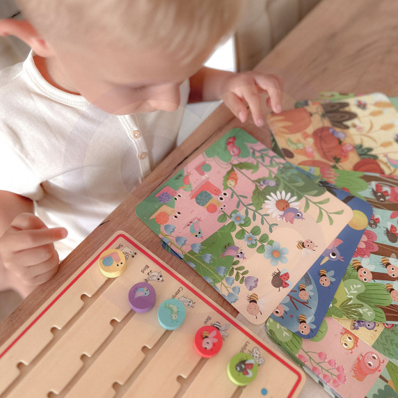 TOOKY TOY Wooden Learning to Count Animals Game