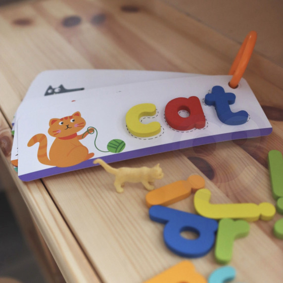 TOOKY TOY Montessori Alphabet Puzzle Learning Letters Words Animals 57 pcs.