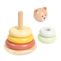 TOOKY TOY Wooden Sensory Puzzle Pyramid Teddy Bear Sensory Colorful Stacker