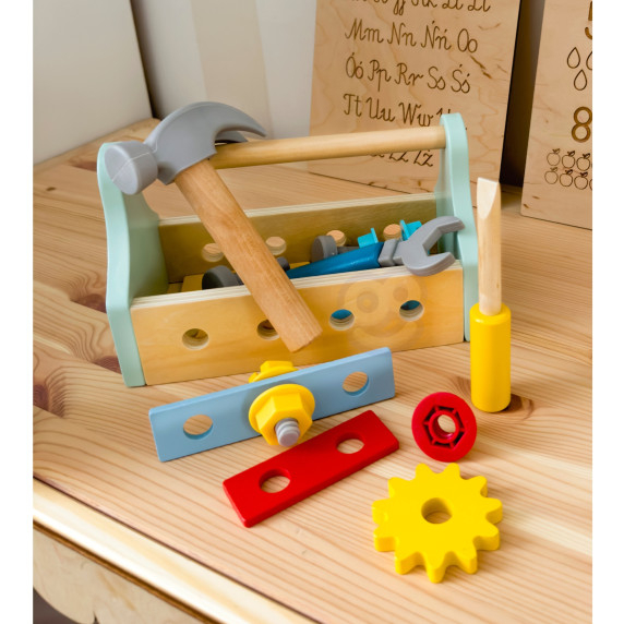 TOOKY TOY Wooden Tool Box Set 18 pcs.