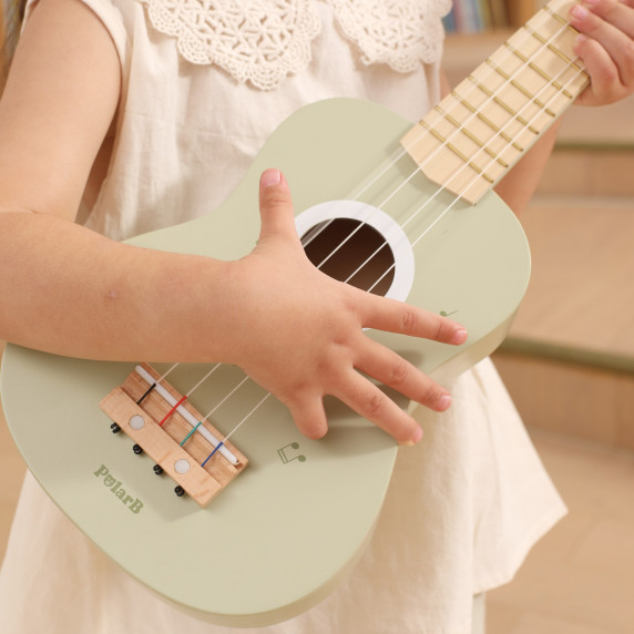 Viga Wooden Ukulele Guitar for Kids Green with Musical Notes