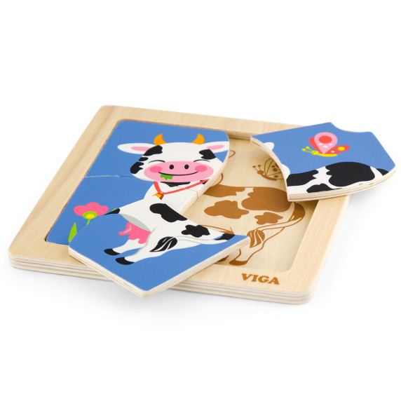 VIGA Handy Wooden Cow Puzzle