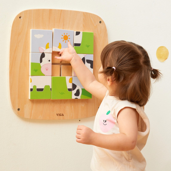 VIGA Wooden Manipulative Board Sensory Picture Puzzle