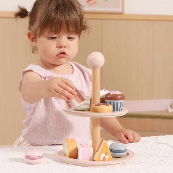 VIGA Wooden Cake Stand with Accessories