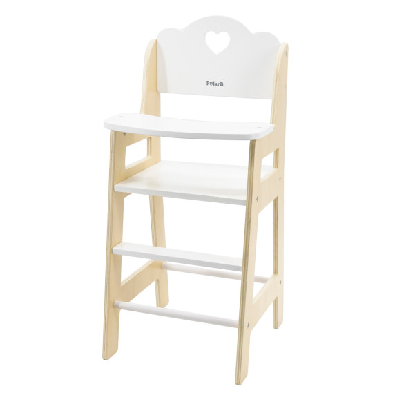 VIGA PolarB White Wooden Feeding Chair for Dolls