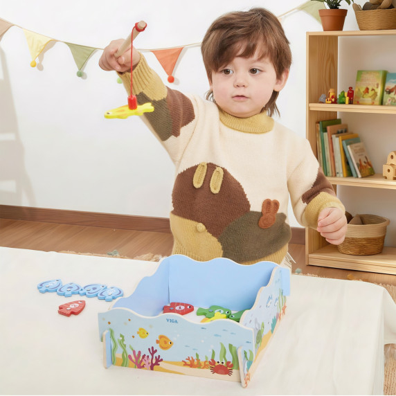 VIGA Wooden Magnetic Fishing Game – Learning and Fun in One