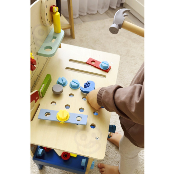 TOOKY TOY Wooden DIY Workshop Table